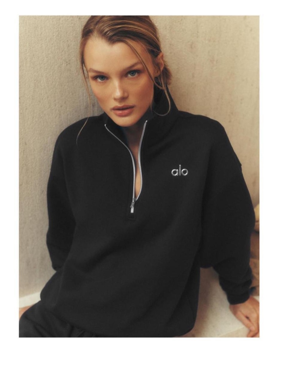 ALO Yoga Black Accolade Quarter-Zip Pullover Sweatshirt. *NWT*